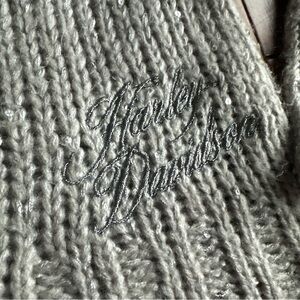 Harley-Davidson Women's Sweater Gray Fitted Shimmer Size Medium Sequins Knit